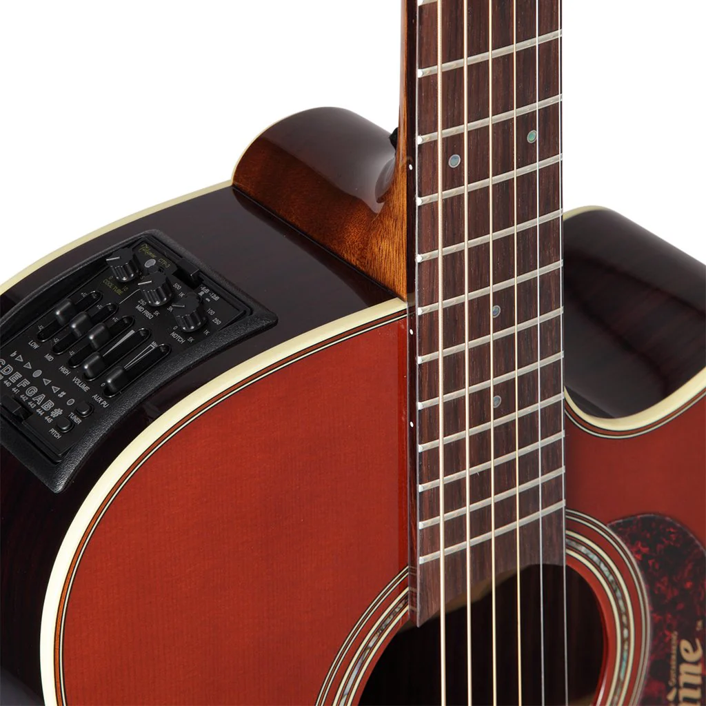 Takamine P5DC-WB Dreadnought Acoustic Guitar- Whiskey Brown - Image 4